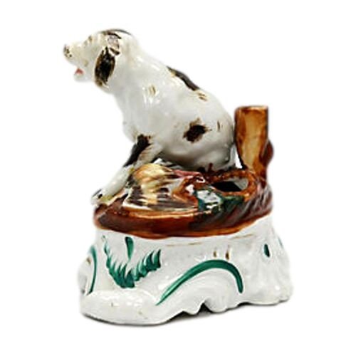 19th Century French Porcelain Dog Figure | Antique