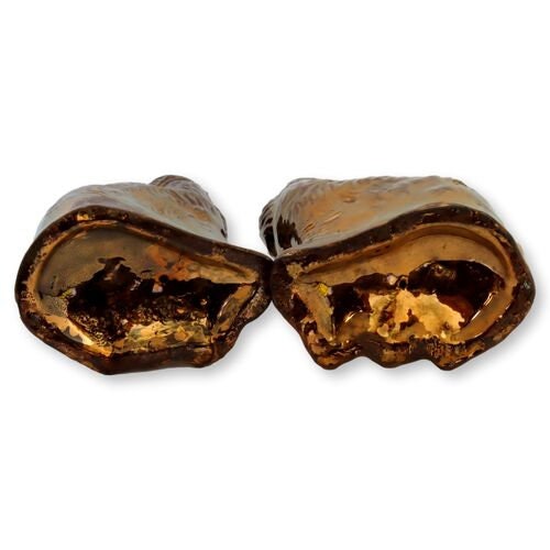 Antique English Copper Lustre 7.5" Staffordshire King Charles Spaniel Dogs