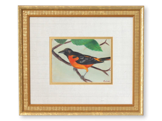 Midcentury Oil on Canvas of a Bird