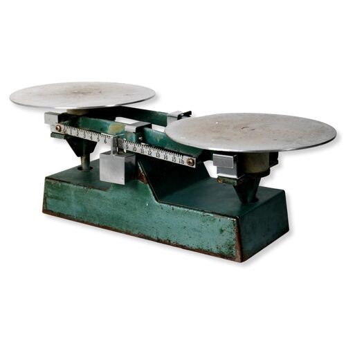 Early 20th-Century Industrial Scale w/ Cast Iron Weights