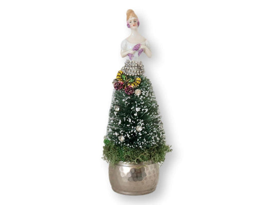 1920s German Porcelain Lady Holiday Tree