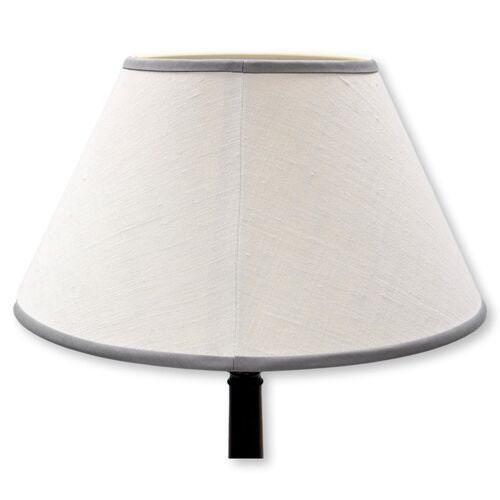 Antique French Linen Lampshade w/ Hand-Monogrammed "C"