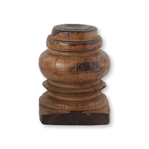Salvaged Turned Wood Candle Pediment
