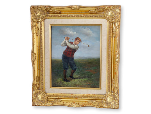 Vintage Golf Oil Painting on Canvas