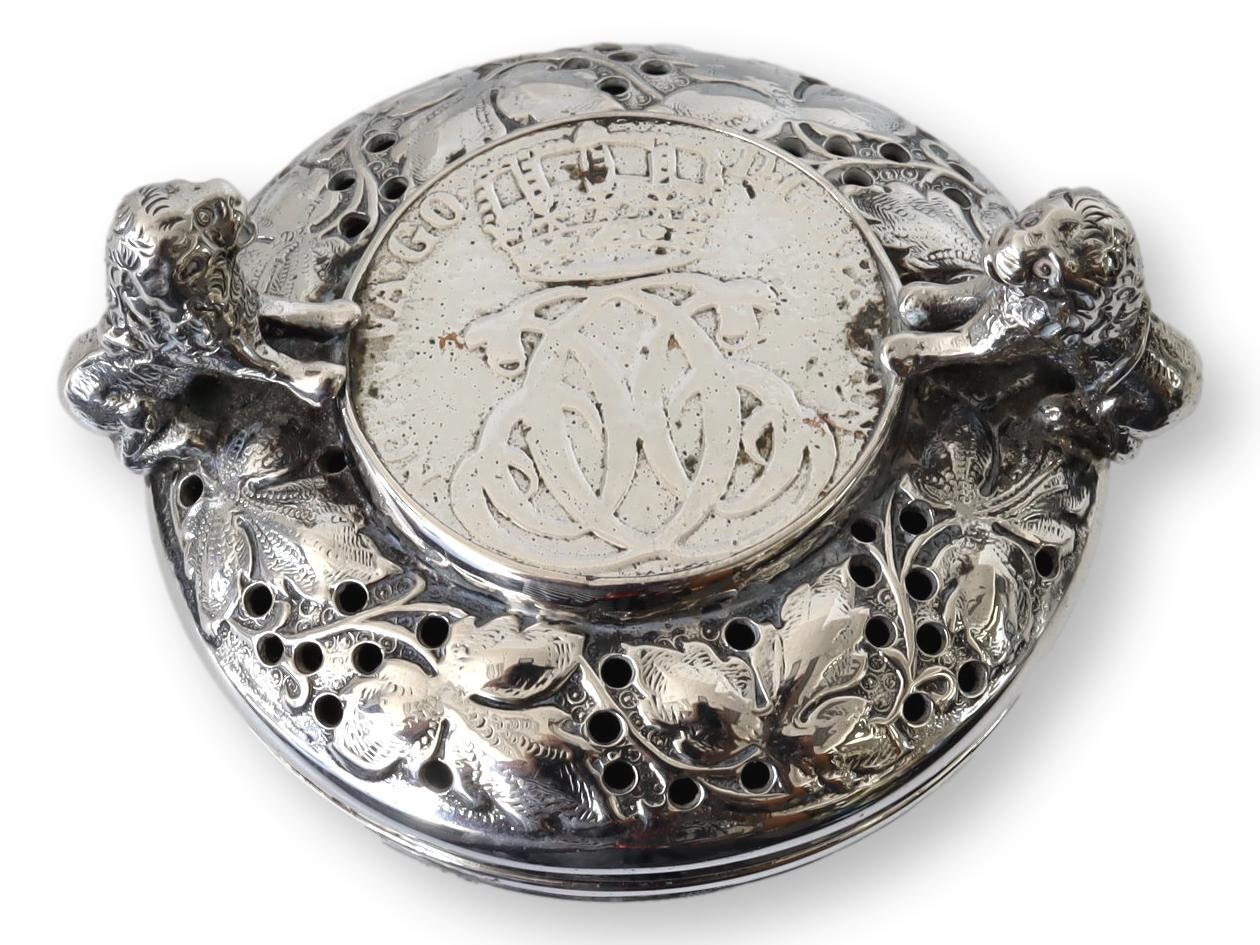 1890s Marius Hammer Silver Salt & Pepper w/Lions