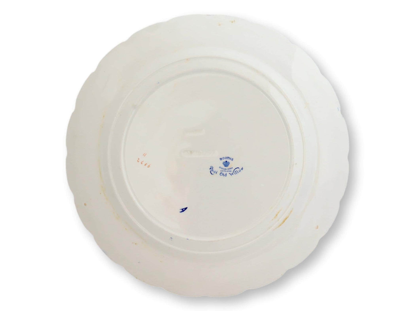 English Booth's "Real Old Willow" Large Gilded Edge 10.15" Dinner Plates, Set of 6