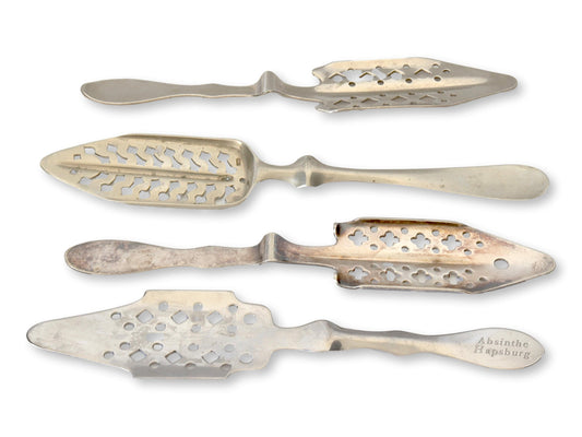 1880s French Absinthe Glasses w/ Spoons