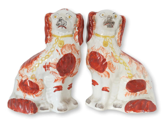 Antique Staffordshire Dogs, a Pair