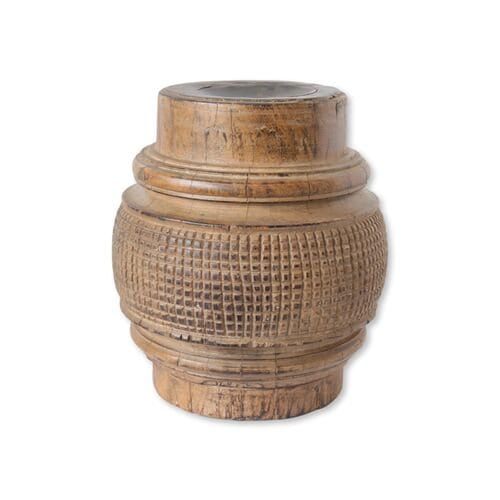 Large Salvaged Turned Wood Candle Pediment