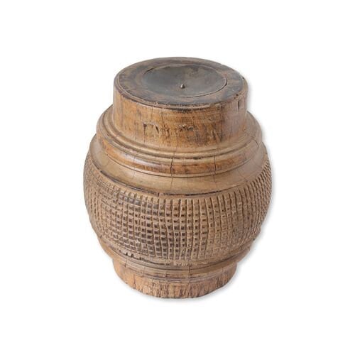 Large Salvaged Turned Wood Candle Pediment