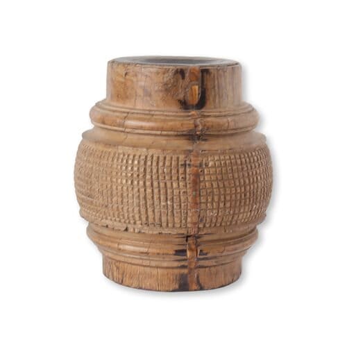 Large Salvaged Turned Wood Candle Pediment