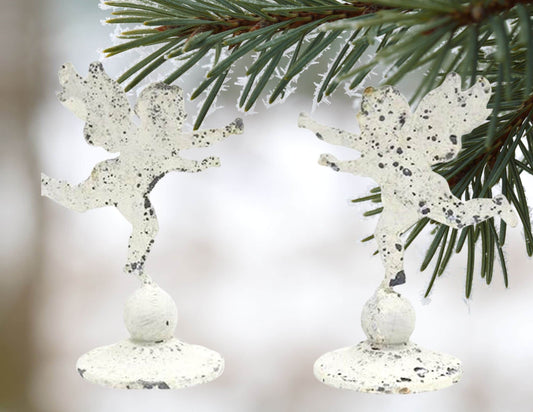 English Salvaged Metal Cherubs, Pair