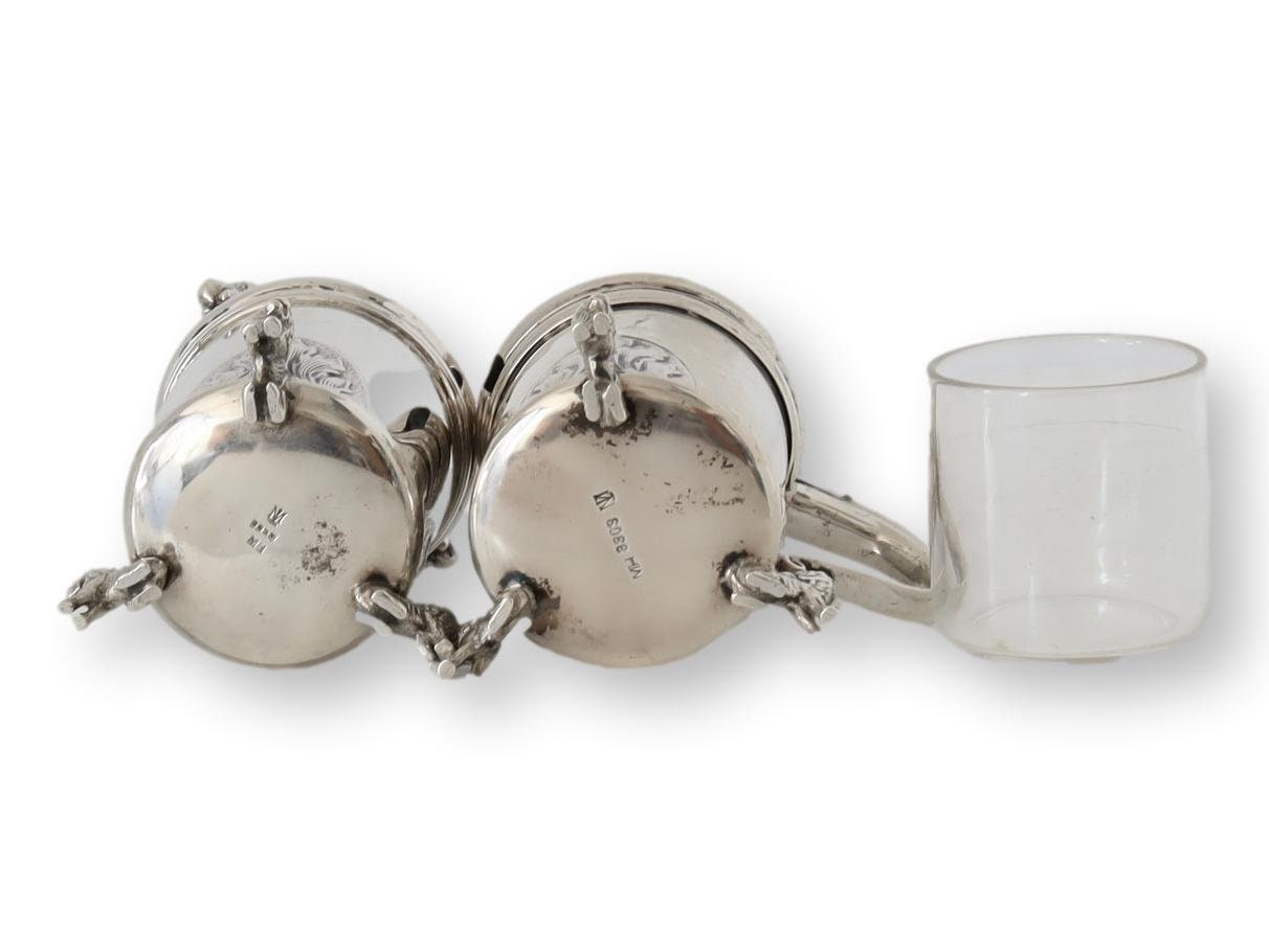 1890s Marius Hammer Silver Salt & Pepper w/Lions