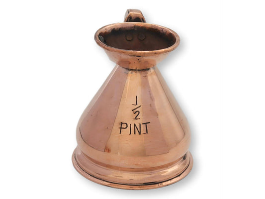 Antique English Copper 1/2 Pint Ale Jug