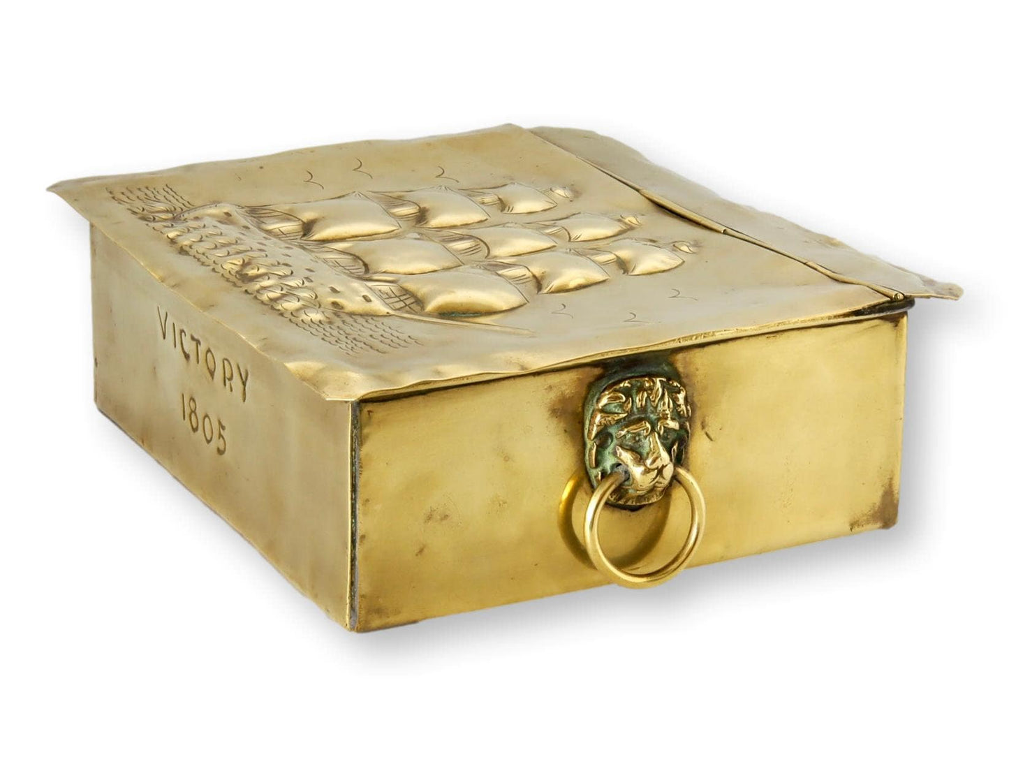1805 English HMS Victory Brass Tea Box