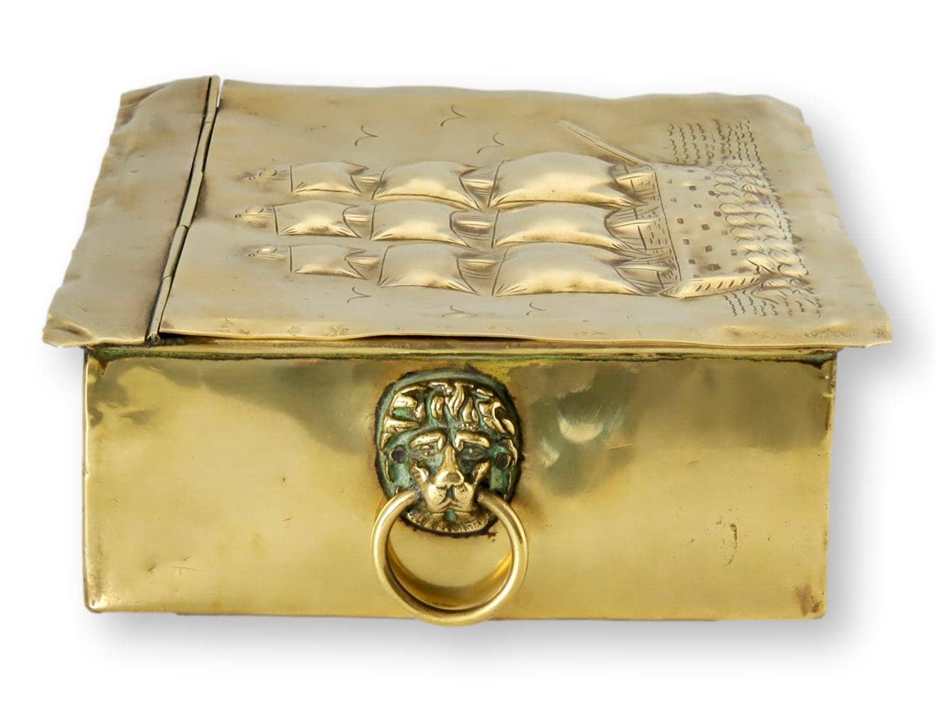 1805 English HMS Victory Brass Tea Box