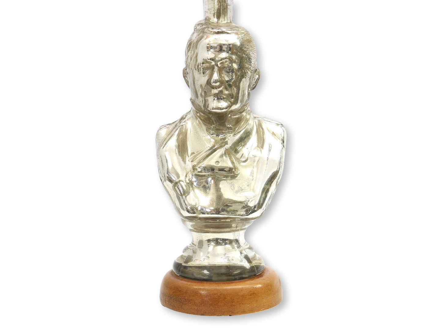19th-C. Mercury Glass Adolphe Thiers Bust Desk Lamp