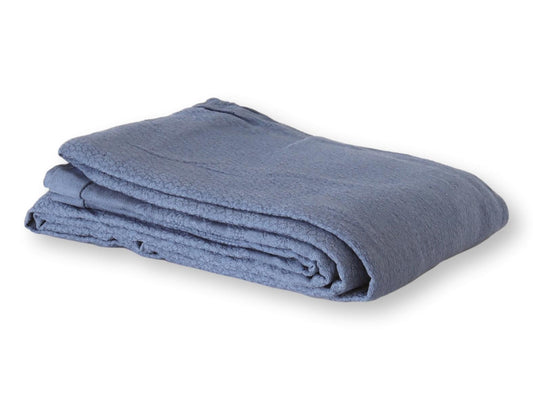 Antique French Blue Linen Tablecloth