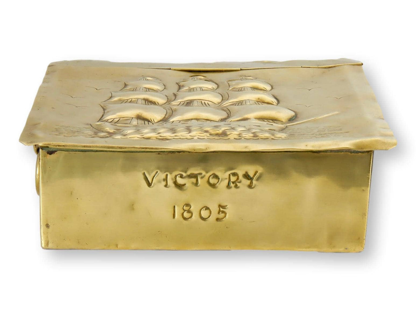 1805 English HMS Victory Brass Tea Box