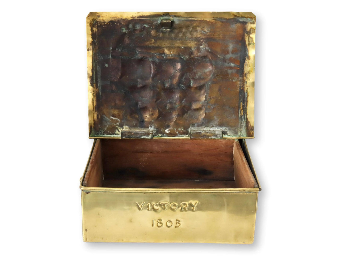 1805 English HMS Victory Brass Tea Box