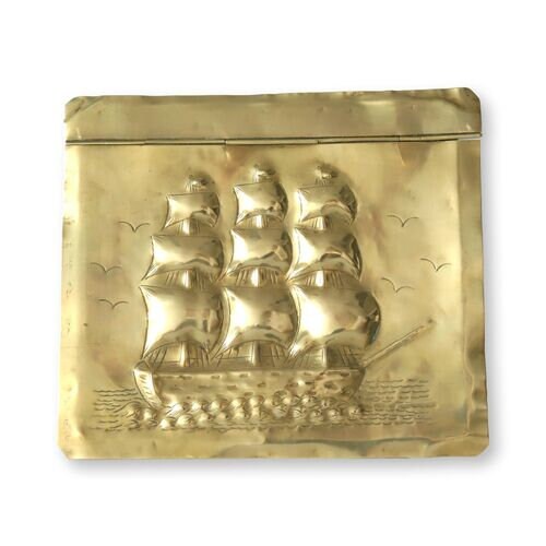 1805 English HMS Victory Brass Tea Box