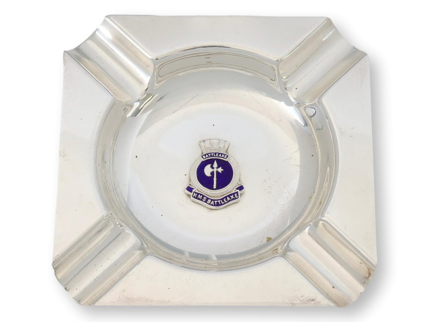 1980s HMS Battleaxe Royal Navy Ship Dining Room Ashtray