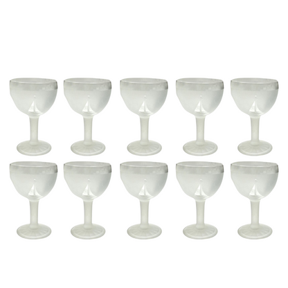Vintage Frosted Sailboat Glasses, Set of 10