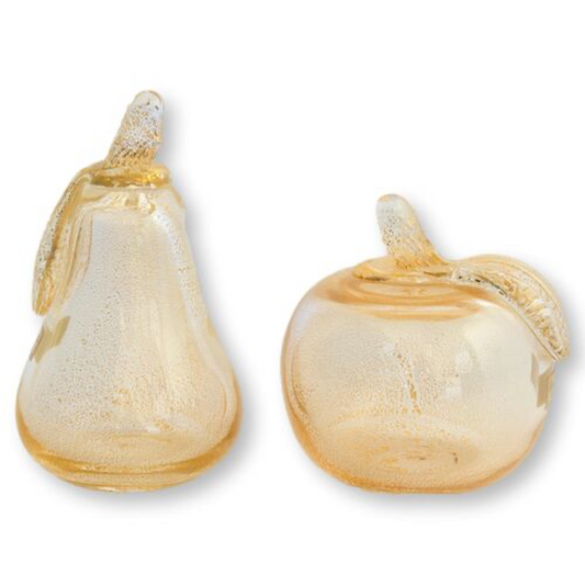 Midcentury Neman Marcus Hand-Blown Italian Glass Apple & Pear