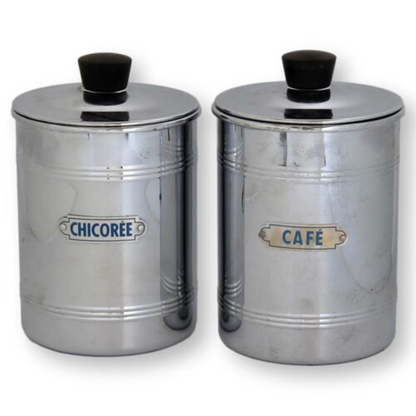 Midcentury Art Deco French Café & Chicorée Canisters