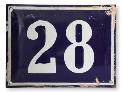 Vintage French Enameled Address Number