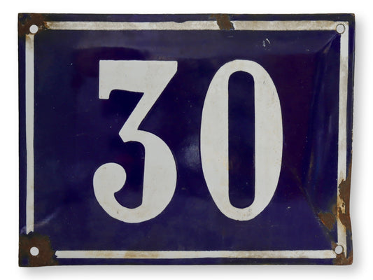 Vintage French Enameled Address Number