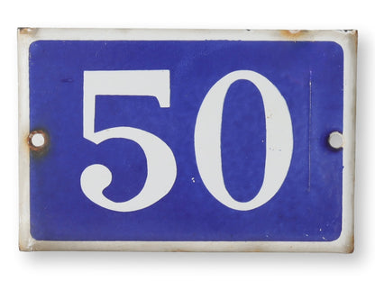 Vintage French Enameled Address Number