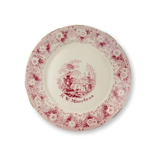 C. 1810 English Creamware Plates w/  'H.W. Maartens' Family Name Monogram