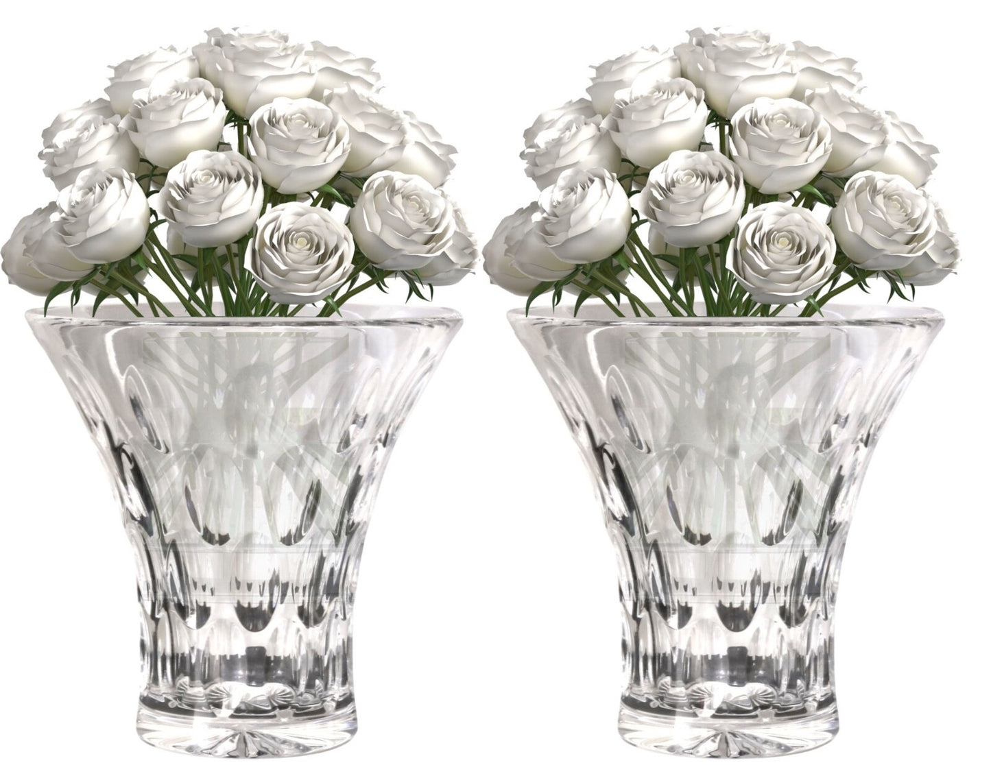 Pair of William Yeoward Cut Crystal Vases