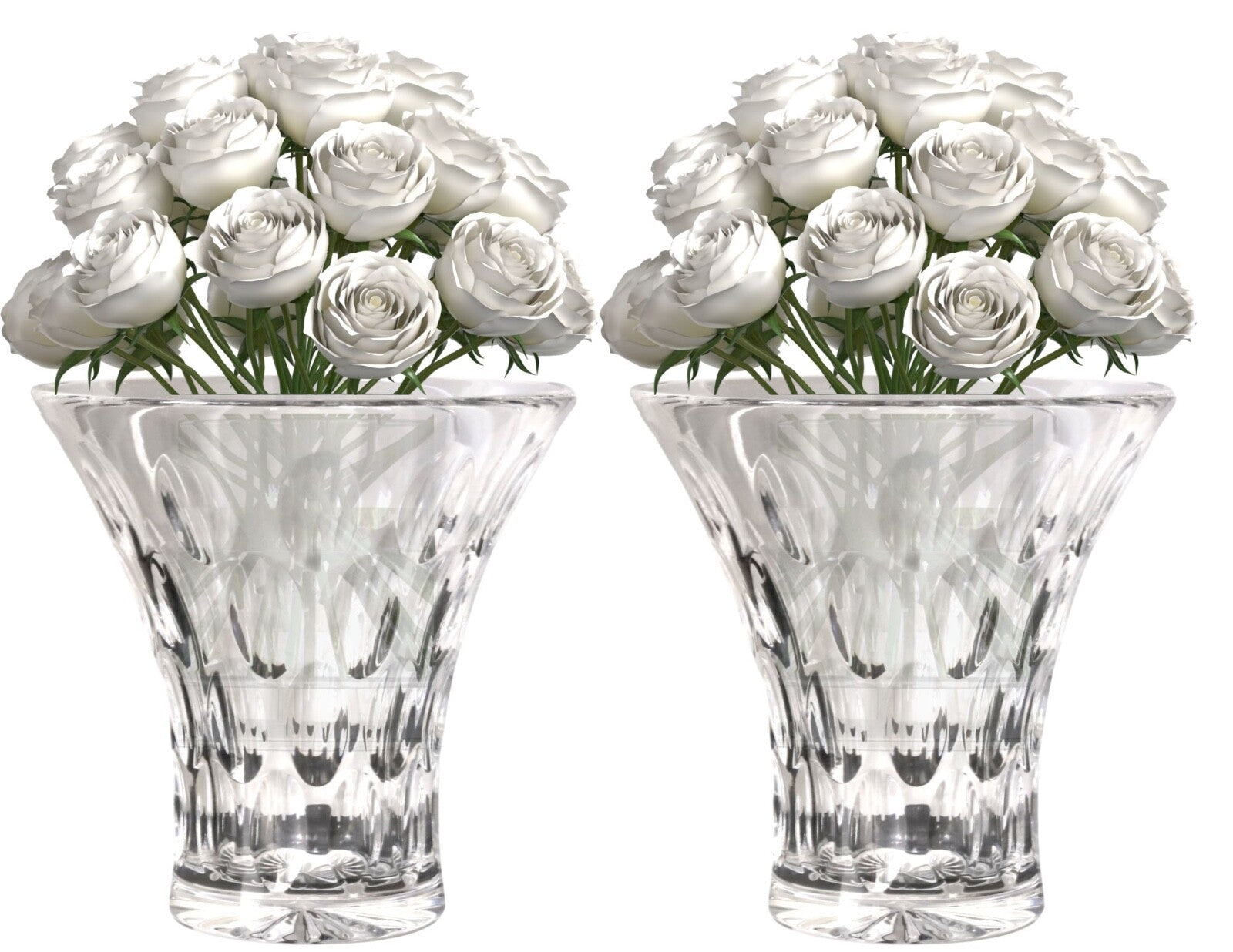 Pair of William Yeoward Cut Crystal Vases