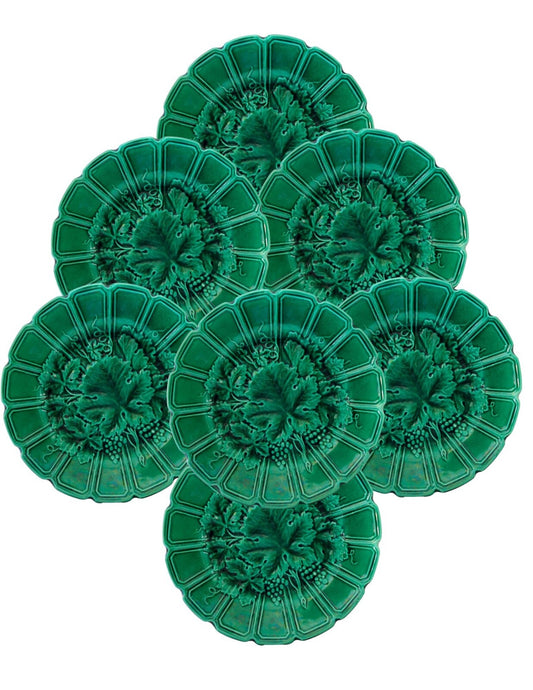 C.1880s Sarreguemines Majolica Plates, Set of 7