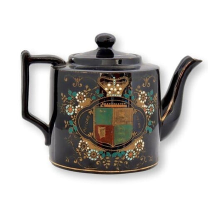 1897 Queen Victoria Diamond Jubilee Jackfield Glaze Teapot
