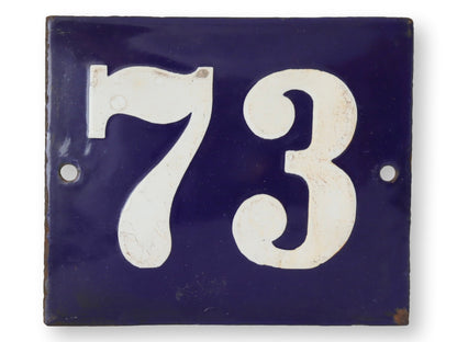 Vintage French Enameled Address Number