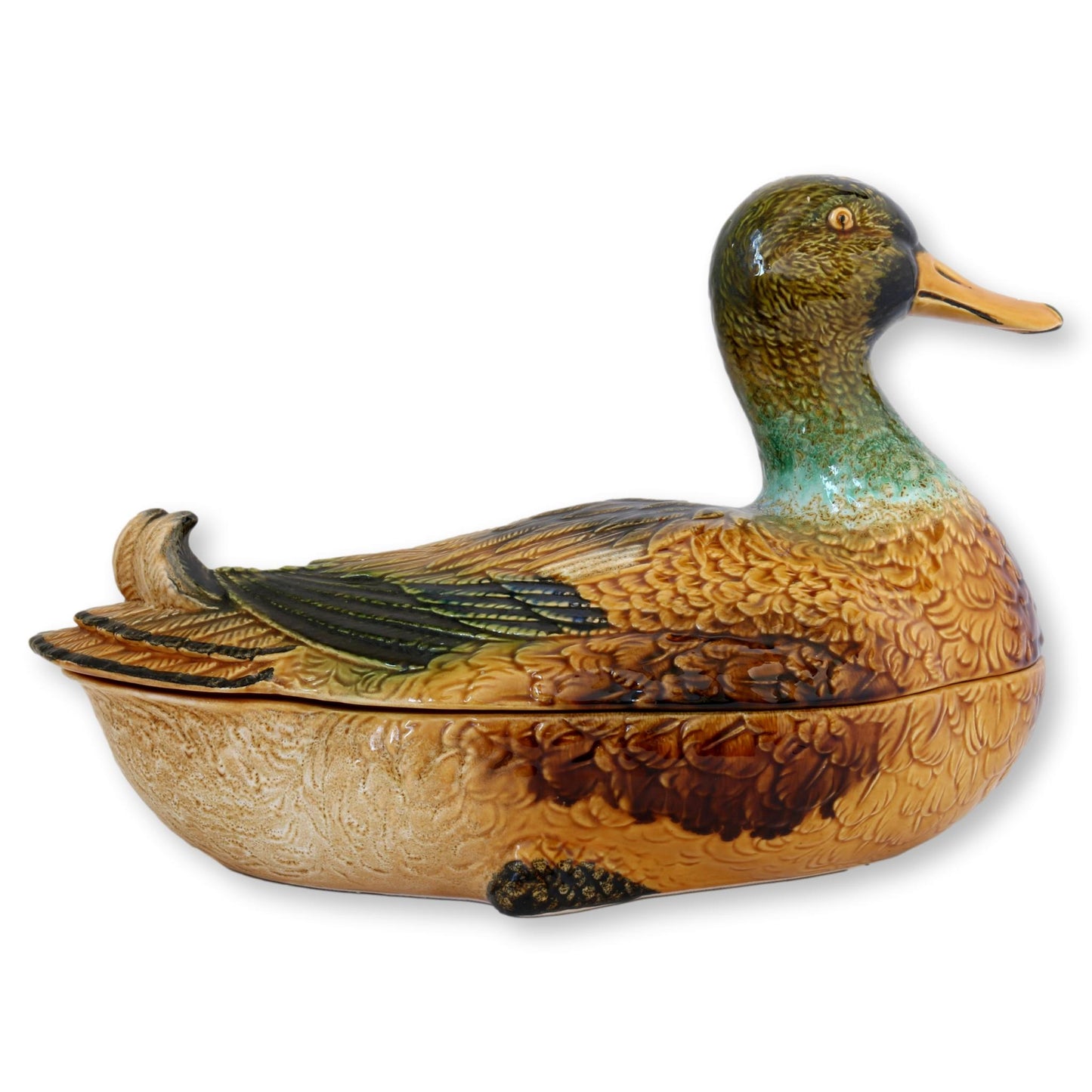 French Majolica Duck Soup Tureen