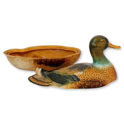 French Majolica Duck Soup Tureen