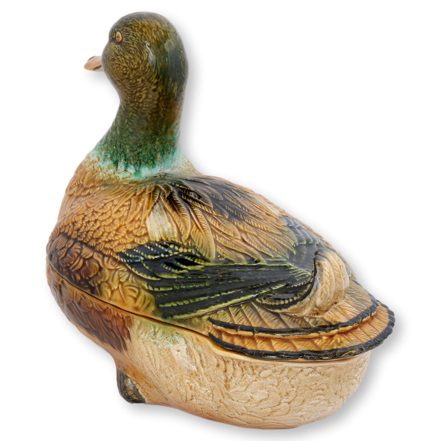 French Majolica Duck Soup Tureen