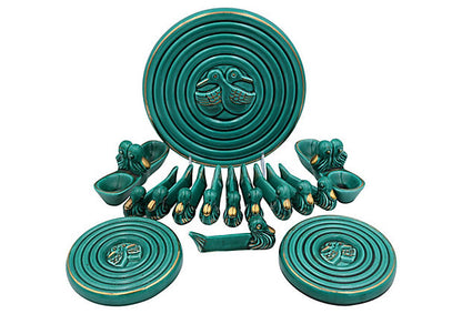 1930s French Majolica Duck Serving Set