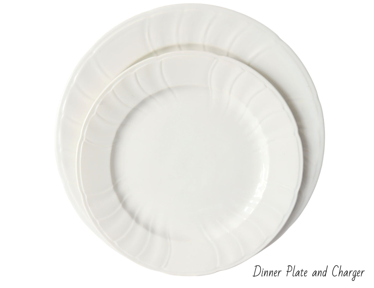 French Gien White Porcelain Dinner Set | Service for 10