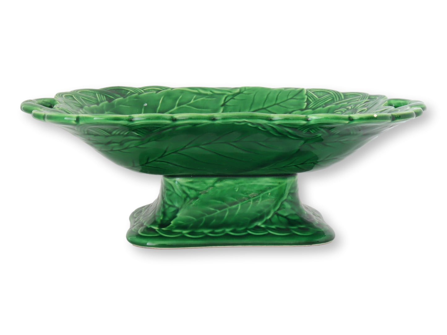 Vintage Majolica Sunflower Pedestal Serving Dish