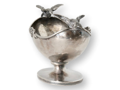 1920s Silver-Plate Candy Dish w/ Birds