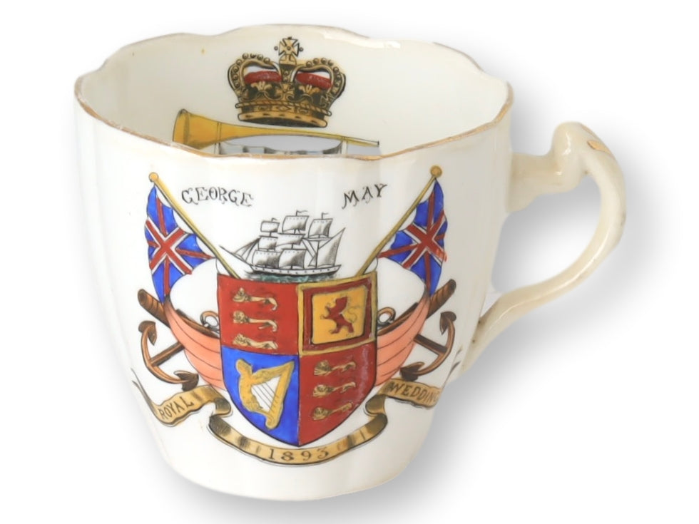 1893 Royal Wedding Teacup & Saucer – Prince George & Princess Mary