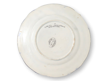 Mid-1800s French Choisy-le-Roi Rebus Puzzle Plate