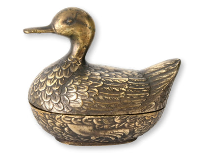 Midcentury Brass Duck Keepsake Box