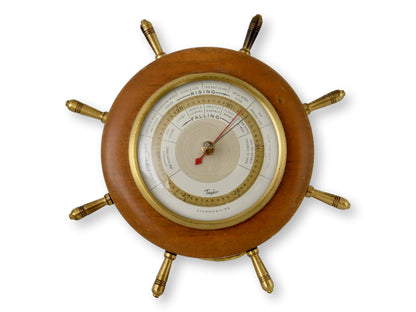 Vintage Desktop Ship's Wheel Barometer