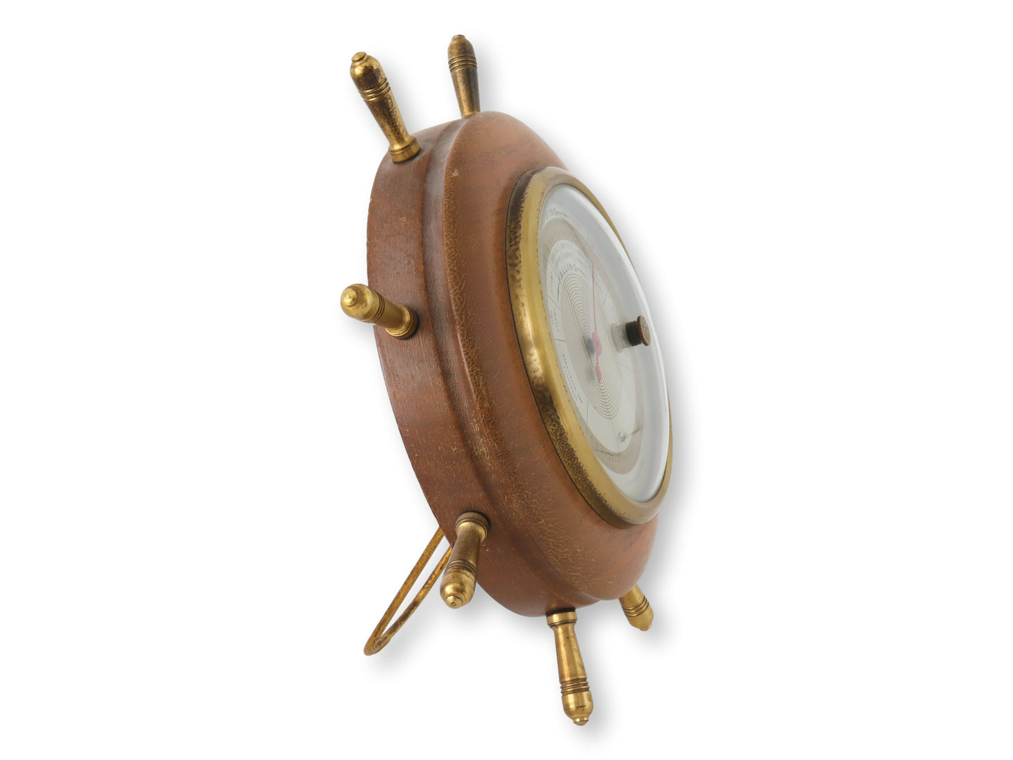 Vintage Desktop Ship's Wheel Barometer